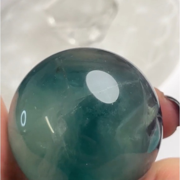 Fluorite Sphere 7” dim beautiful - Picture 5 of 11